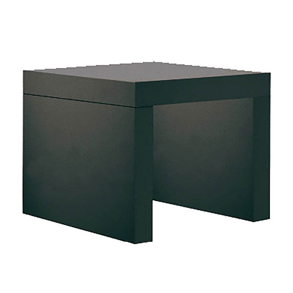 Table levante h45 pieds en bois - 45x45 plateau noir