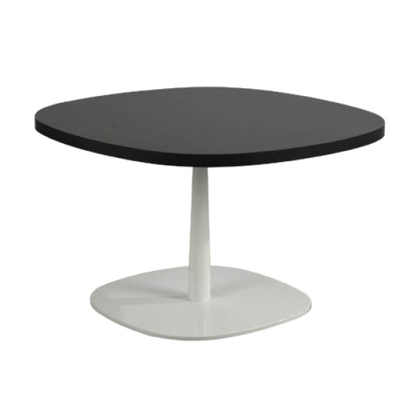 Table twin h40 pieds mélaminé blanc - 70x70 plateau noir