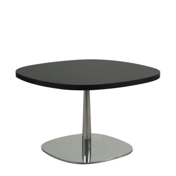 Table twin h40 pied chrome - 70x70 plateau noir pieds chrome