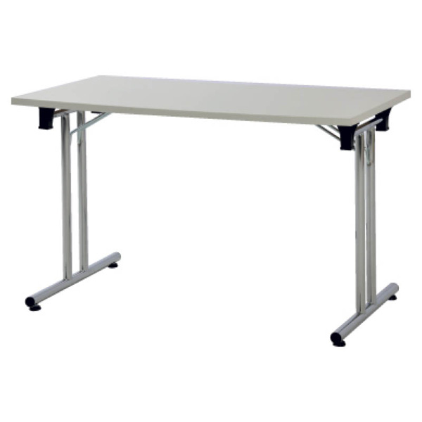 Table pronto  h75 pieds chrome - 140x70 plateau blanc