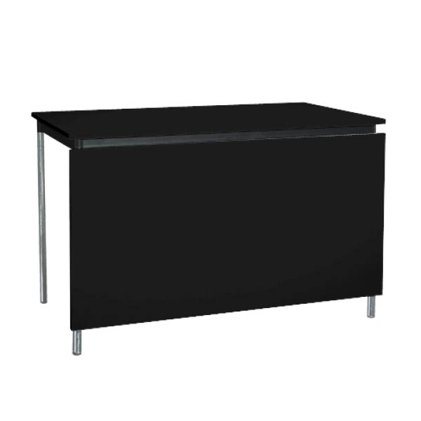 Table medola conference  h75 pieds chrome - 150x80 plateau noir