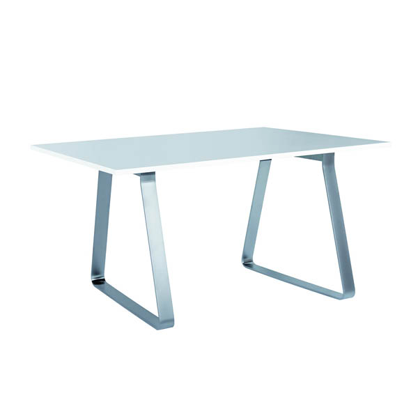Table frame  h73 pieds inox - 180x110 plateau blanc