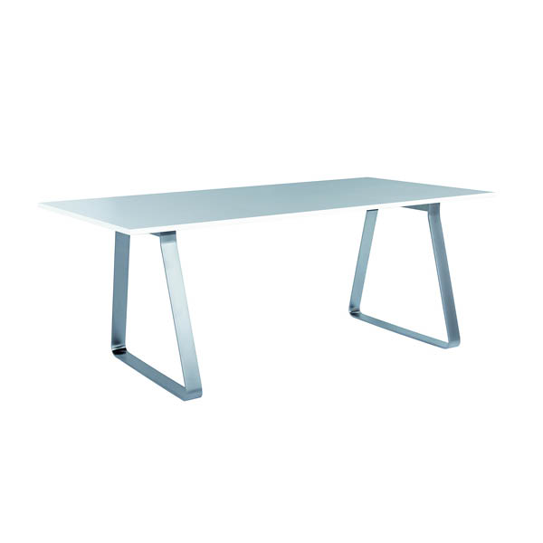 Table frame  h73 pieds inox - 240x110 plateau blanc