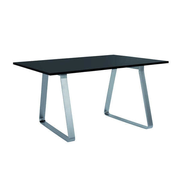 Table frame  h73 pieds inox - 180x110 plateau noir