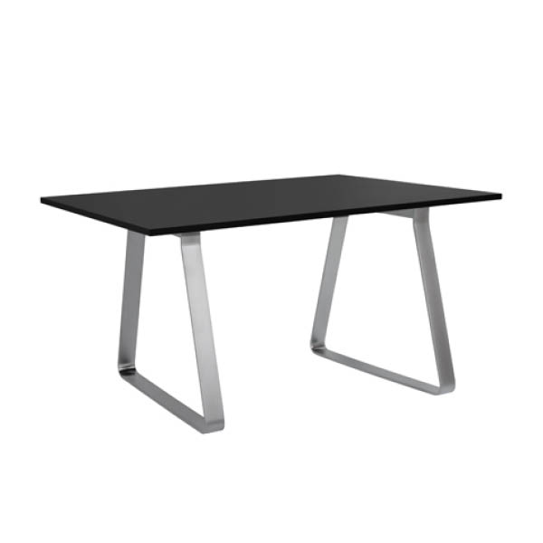 Table frame  h73 pieds inox - 240x110 plateau noir