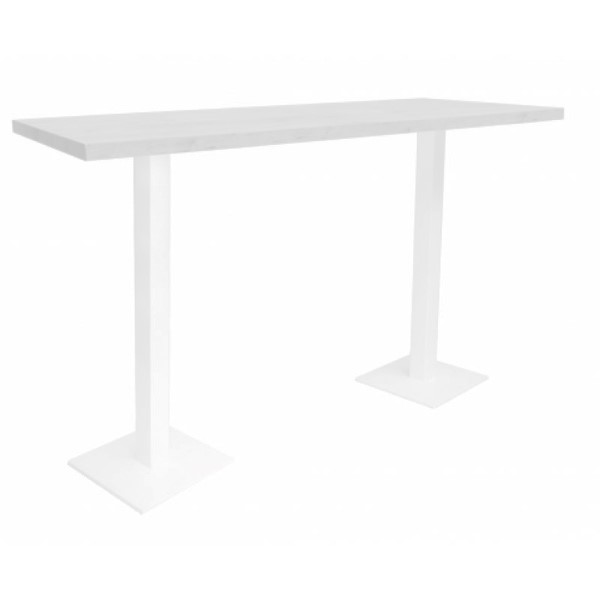 Table scala  h110 pied blanc - 220x80 plateau blanc