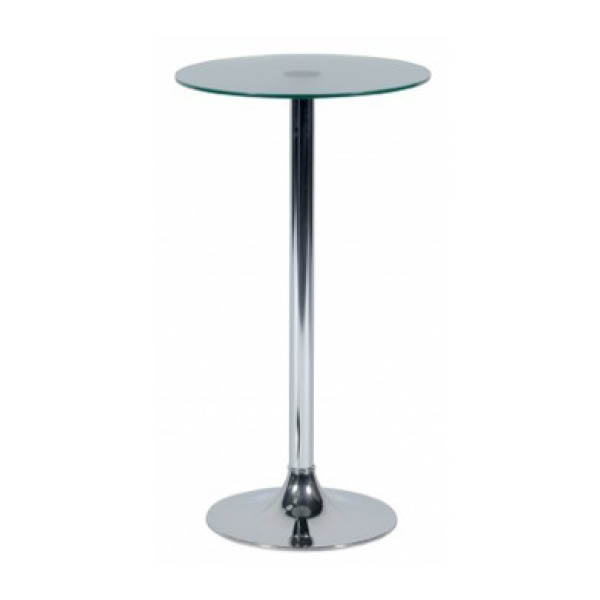 Table kuadra  h110 pieds chrome - ø60 plateau verre dépoli