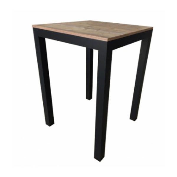 Table wood  h110 - 80x80 plateau bois pieds noir