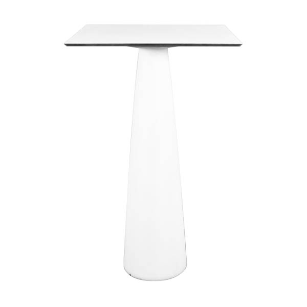 Table palermo  h110 pied plastique blanc - 70x70 plateau blanc