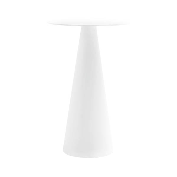 Table palermo  h110 pied plastique blanc - ø70 plateau blanc
