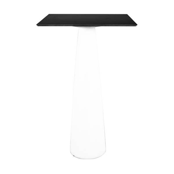 Table palermo  h110 pied plastique noir - 70x70 plateau noir