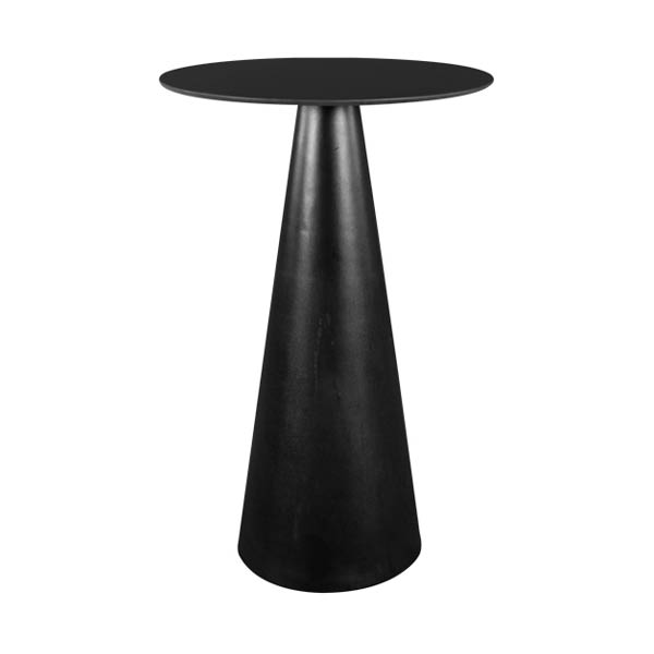 Table palermo  h110 pied plastique noir - ø70 plateau noir