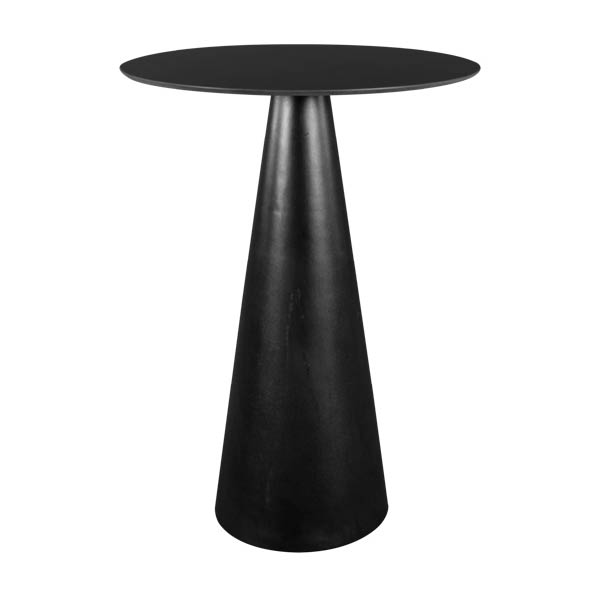 Table palermo  h110 pied plastique noir - ø80 plateau noir