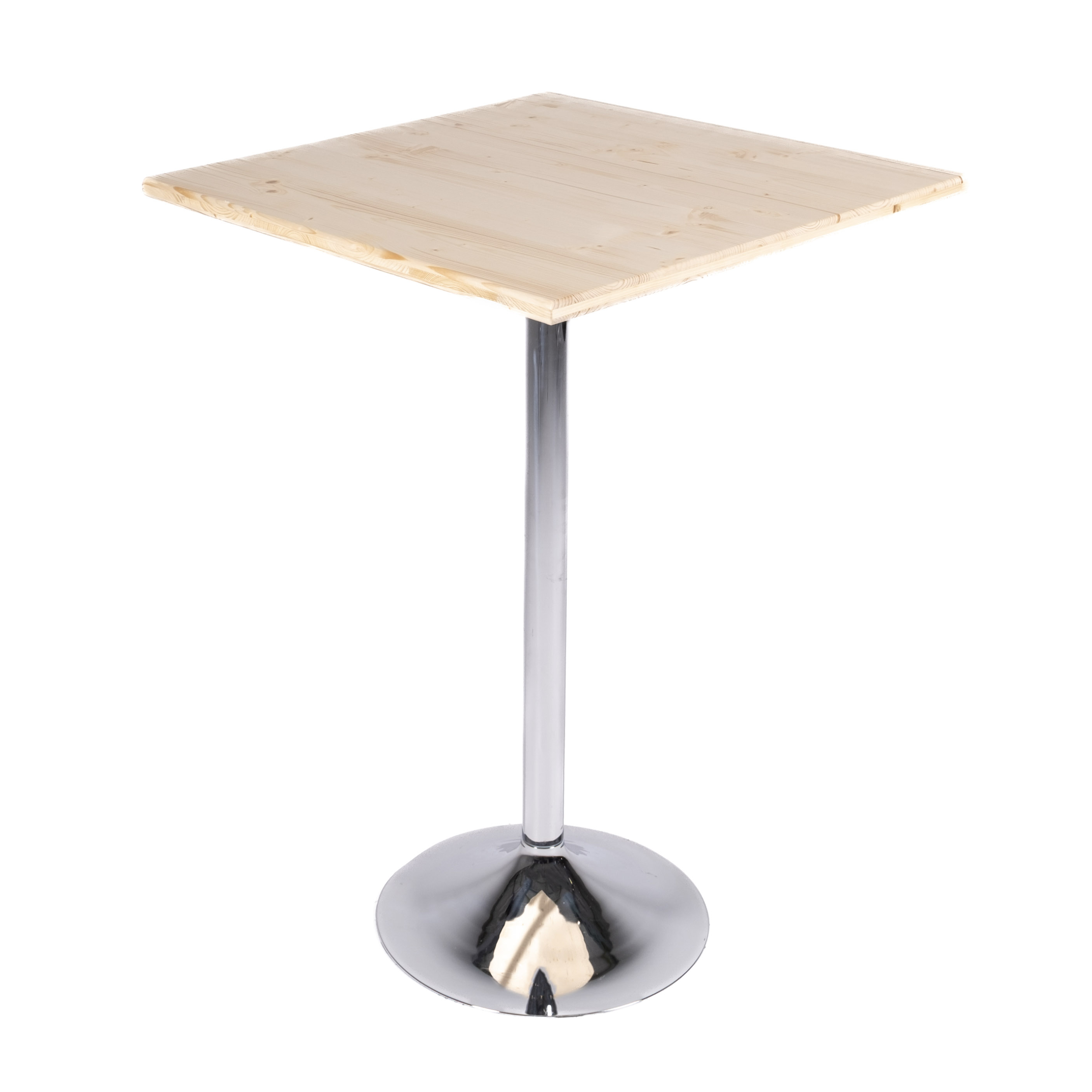Table trévise h110 pieds chrome - 75x75 plateau eco 3 plis