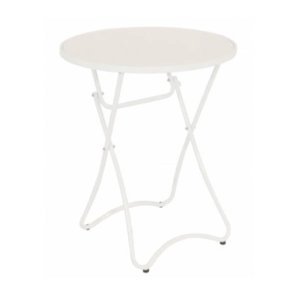 Table braga h75 pieds métal peint - ø60 plateau blanc
