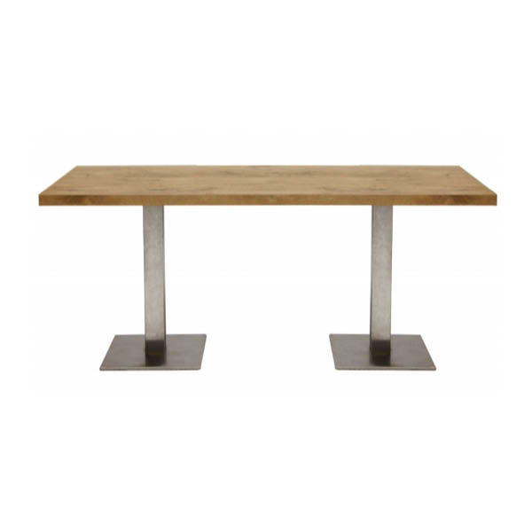 Table scala h75 pieds inox - 180x70 plateau chêne