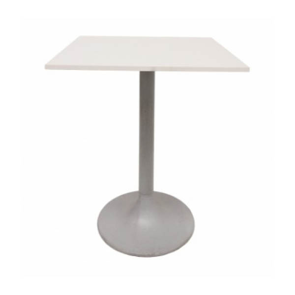 Table clio h75 pied aluminium - 60x60 plateau blanc