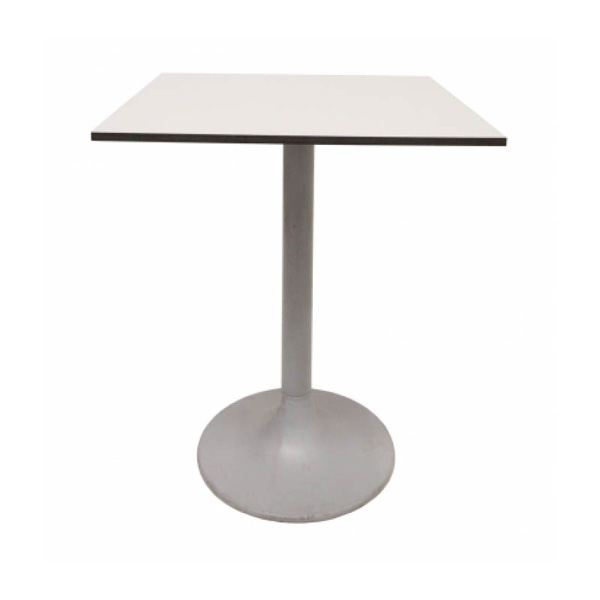 Table clio h75 pied aluminium - 60x60 plateau blanc werzalit