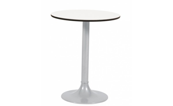 Table clio h75 pied aluminium - ø60 plateau blanc werzalit