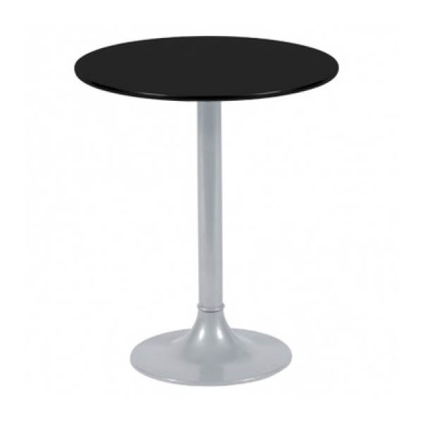 Table clio h75 pied aluminium - ø60 plateau noir