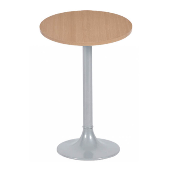Table clio h75 pied aluminium - ø60 plateau chêne blanchi