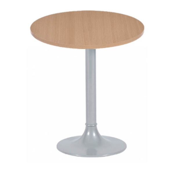 Table clio h75 pied aluminium - ø80 plateau chêne blanchi
