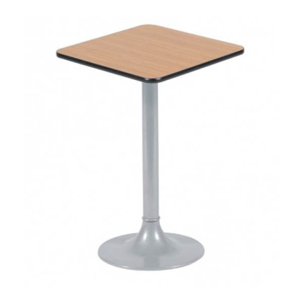 Table clio h75 pied aluminium - 60x60 plateau zébrano
