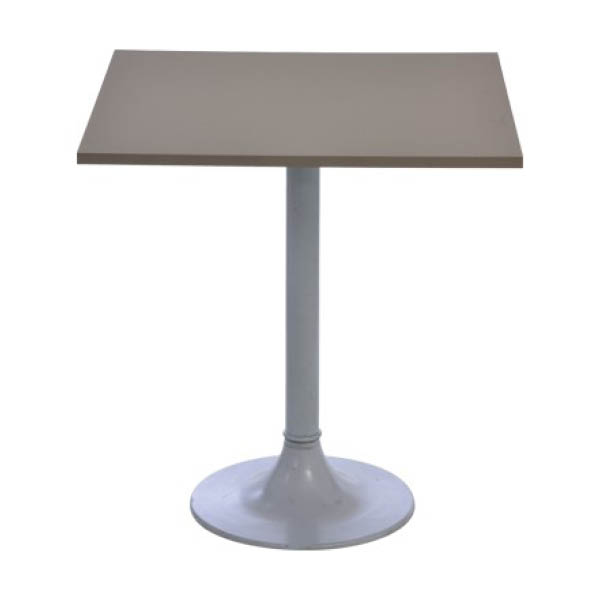 Table clio h75 pied aluminium - 70x70 plateau taupe