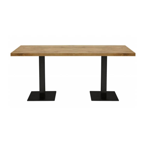 Table scala h75 pieds métal noir - 180x70 plateau chêne