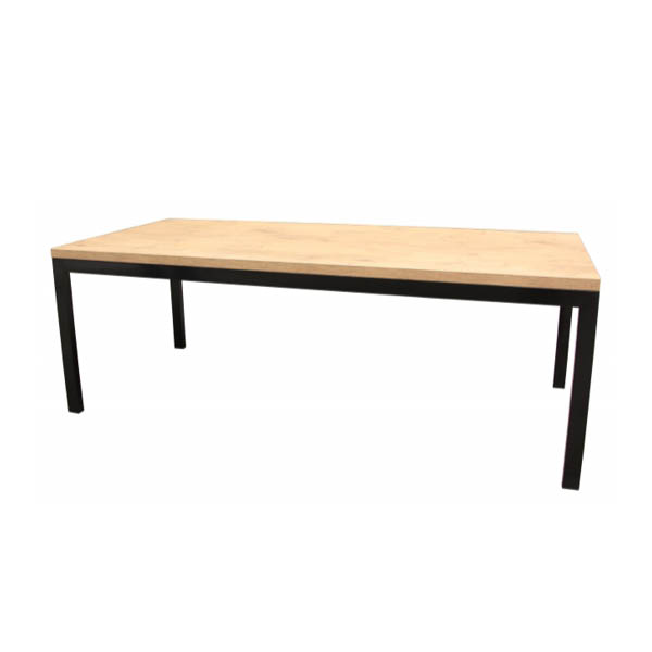 Table linea h75 pieds noirs - 220x100 plateau chêne