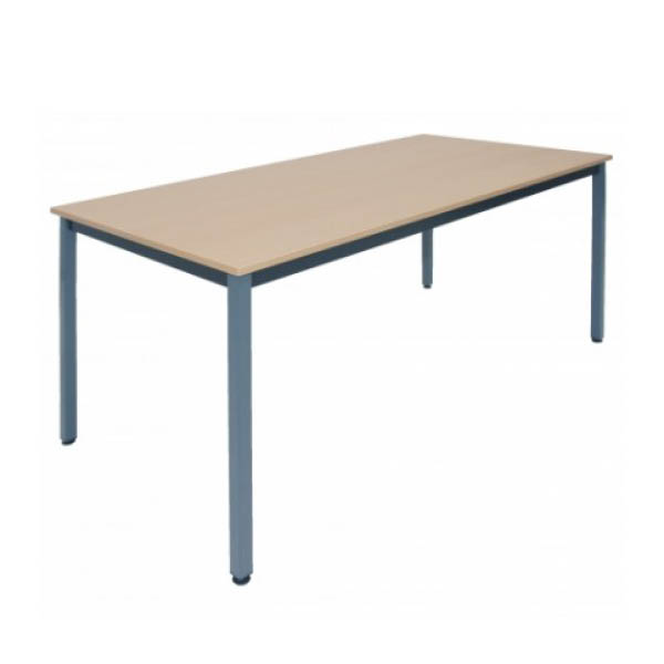 Table palma h75 pieds métal gris - 120x60 plateau hêtre