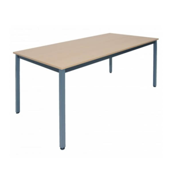 Table palma h75 pieds métal gris - 140x70 plateau hêtre