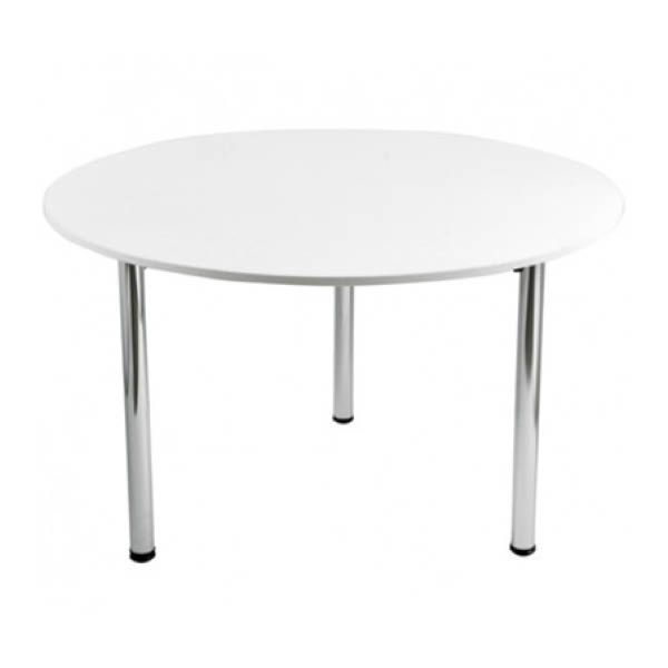 Table Lena h75 pieds chrome - ø120 plateau blanc