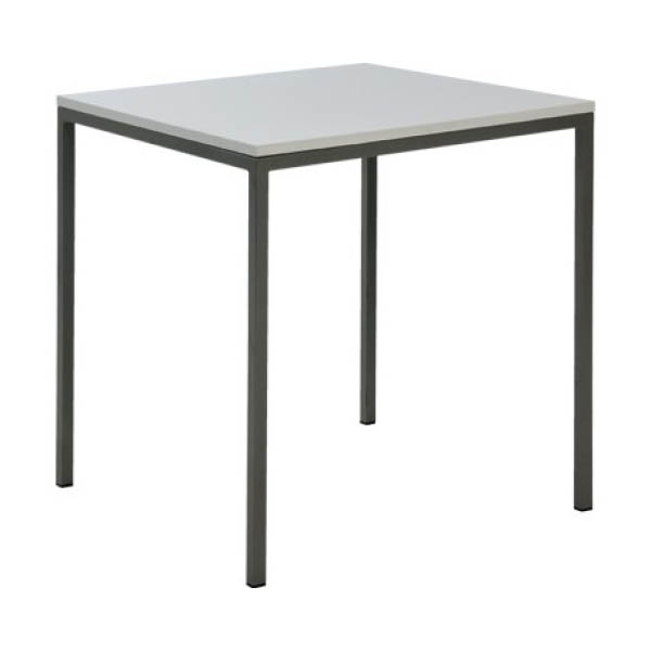 Table alba 75 gris - 70x70 blanc