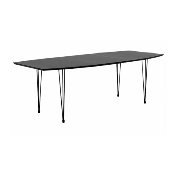Table riga h75 pieds métal noir - 170x100 plateau noir
