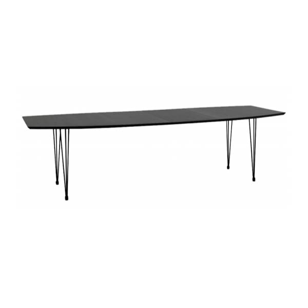 Table riga h75 pieds métal noir - 270x100 plateau noir