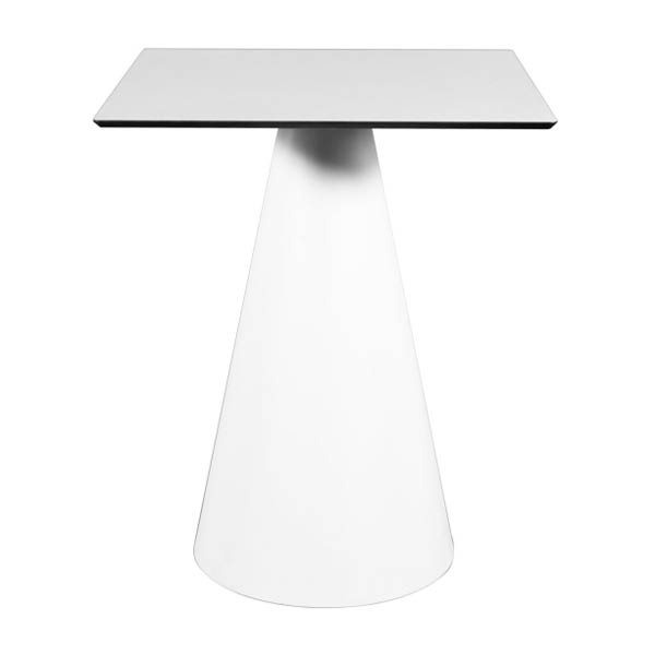 Table palermo h70 pieds plastique blanc - 60x60 plateau blanc