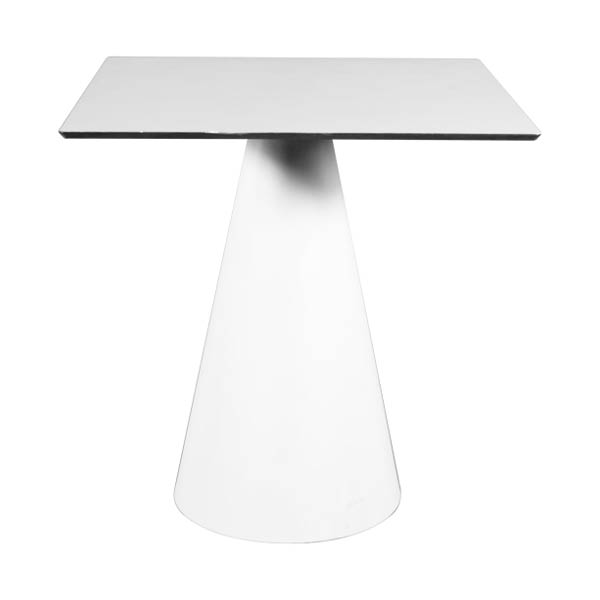 Table palermo h70 pieds plastique blanc - 70x70 plateau blanc