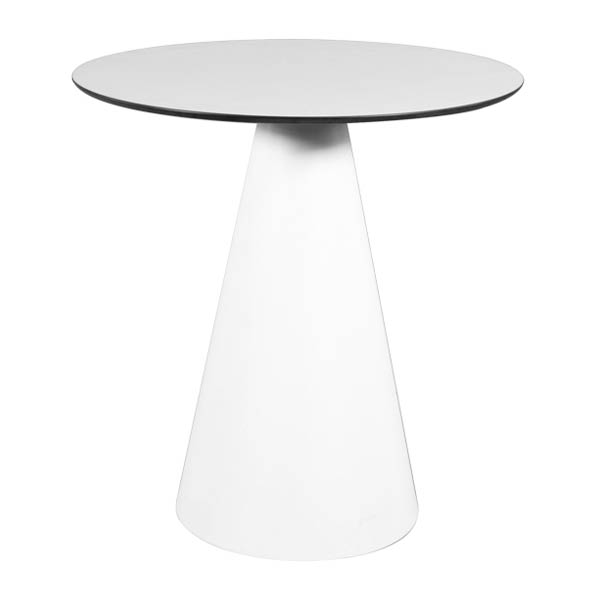 Table palermo h70 pieds plastique blanc - ø70 plateau blanc