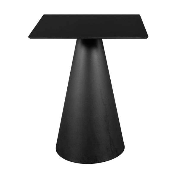 Table palermo h70 pieds plastique noir - 60x60 plateau noir