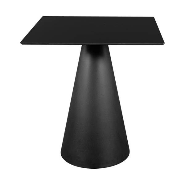 Table palermo h70 pieds noir - 70x70 plateau noir