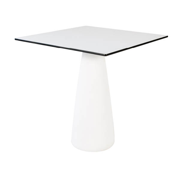 Table hopla led h72 - 70x70 plateau blanc