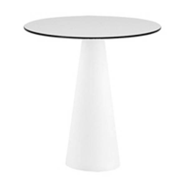 Table hopla led h72 - ø70 plateau blanc