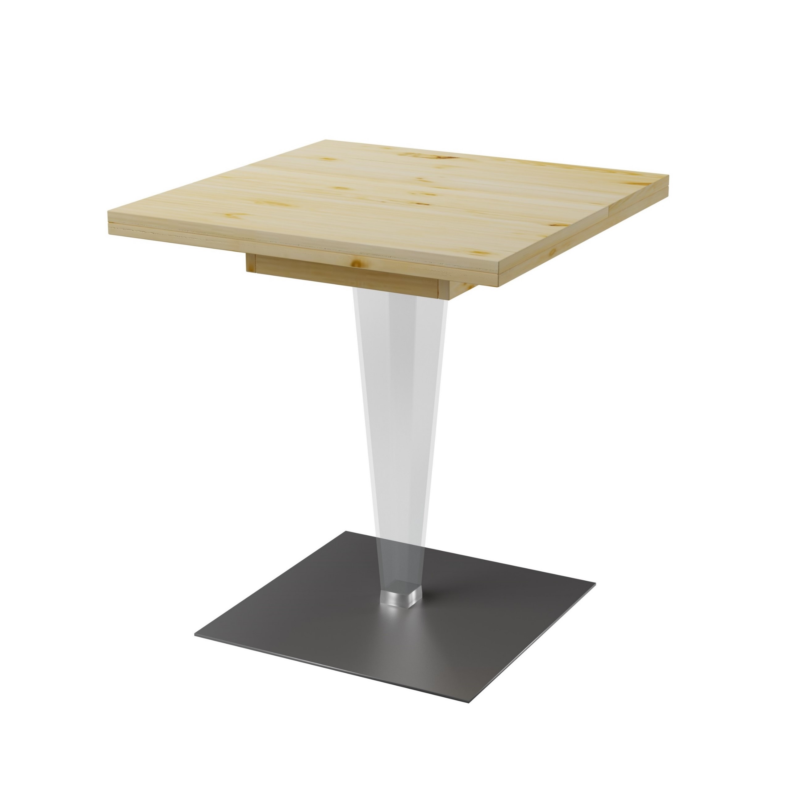 Table eco XS 70x70 - pied tansparent