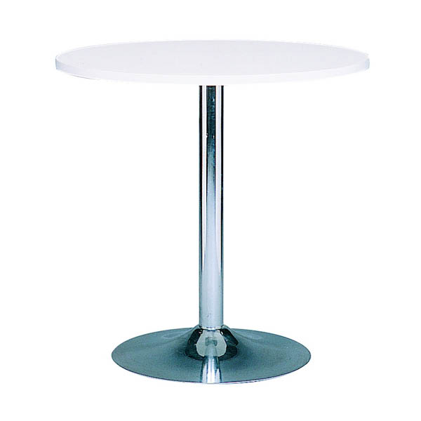Table trévise h70 pieds chrome - ø60 plateau blanc