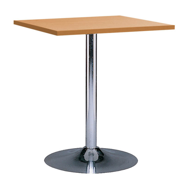 Table trévise h70 pieds chrome - 60x60 plateau hêtre