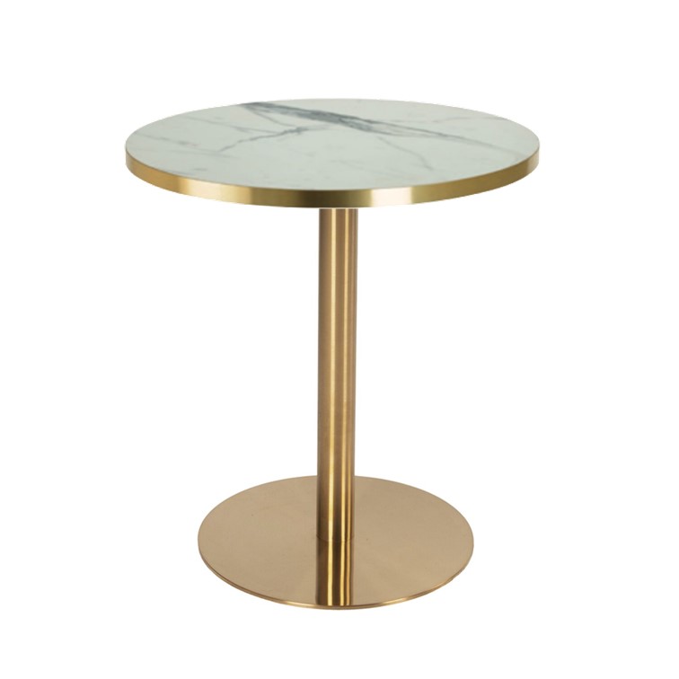 Table Wepler 70 laiton / marbre ⌀60