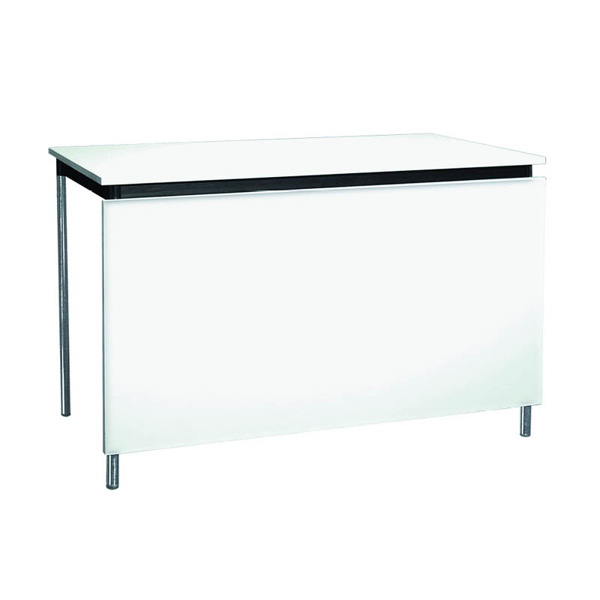 Table medola  h70 pieds chrome - 160x80 plateau blanc