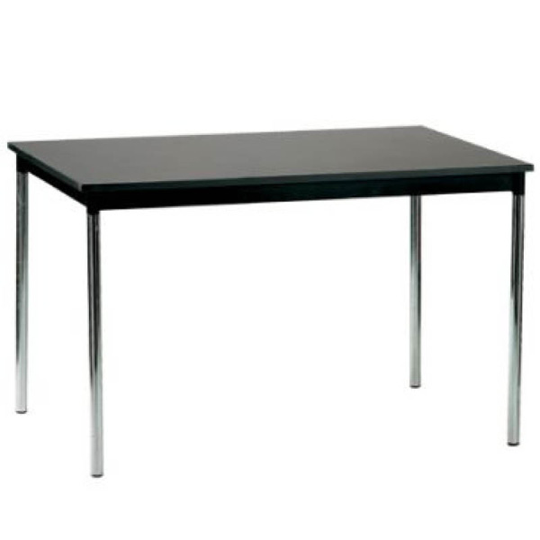 Table medola  h70 pieds chrome - 100x60 plateau noir