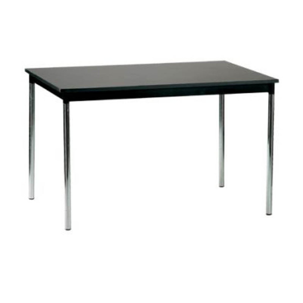 Table medola  h70 pieds chrome - 120x60 plateau noir